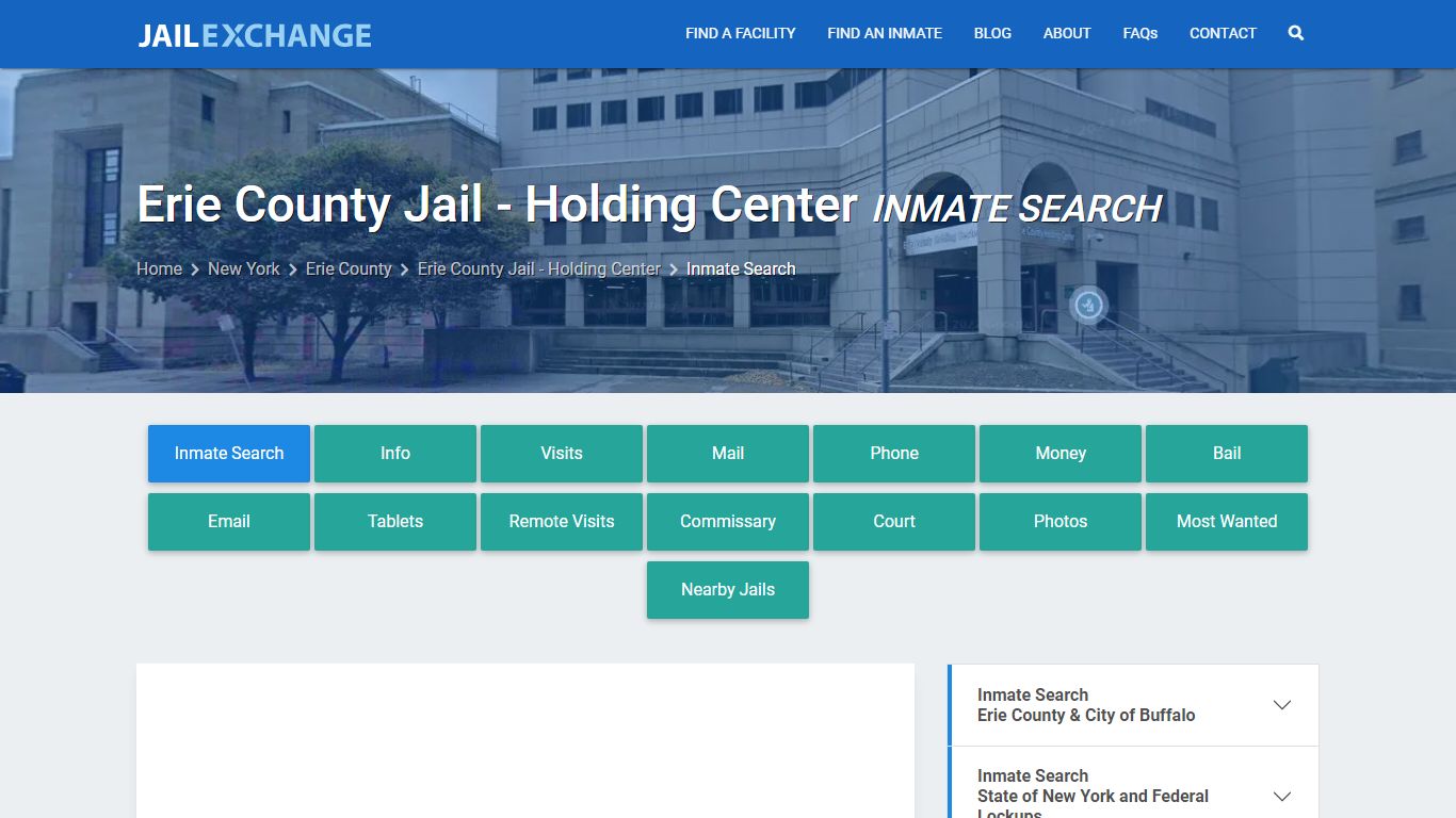 Erie County Jail - Holding Center Inmate Search - Jail Exchange